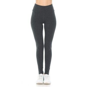 HIGH WAIST KNIT LEGGINGS CHARCOL (NO POCKETS)